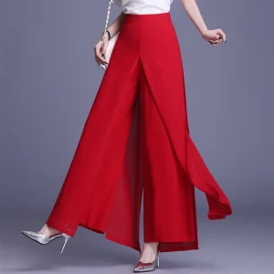Pantalon jupe longue fendue