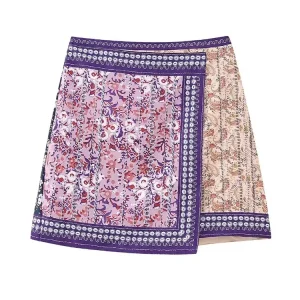 Jupe asymétrique courte taille haute