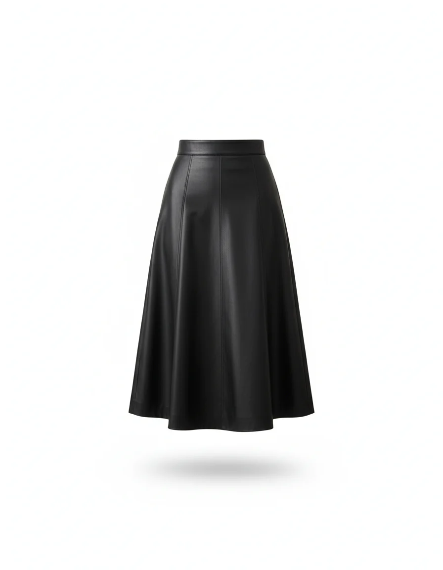 Jupe Patineuse Noire Simili Cuir – Image 3