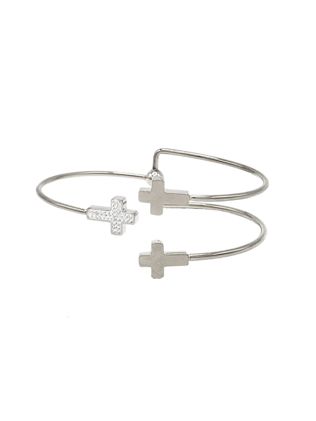 Bracelet argenté 3 croix