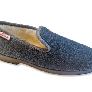 Chaussons JEVA UNIS – homme – Modèle Sabel marine – intérieur fourré laine – semelles caoutchouc antidérapantes TAILLES 42 – 43 – 44 – 45 – 47