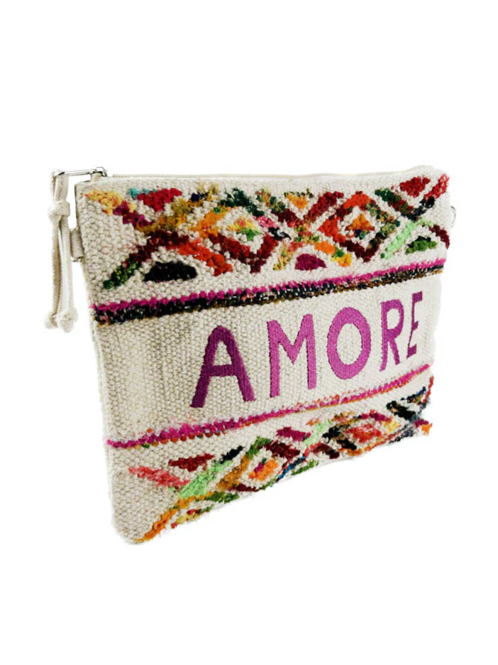 Pochette tissée blanc Amore – Image 4