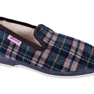 Chaussons JEVA ECOSSAIS – femme – bronze – intérieur fourré laine – semelles caoutchouc antidérapantes – TAILLES 35 à 41