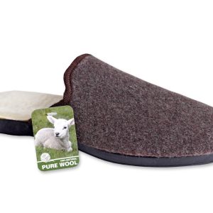 Mules “La Maison de l’Espadrille” – homme – marron – “modèle 7612” – semelles caoutchouc antidérapantes – intérieur fourré laine – TAILLES 41 – 42