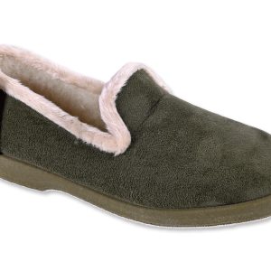 Chaussons “La Maison de l’Espadrille” – femme – kaki – “modèle Tatiana 7635” – semelles caoutchouc antidérapantes – TAILLES 35 – 38 – 42