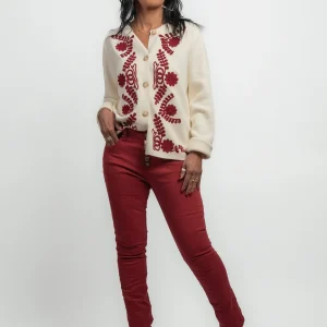 Gilet écru broderie Cynthia