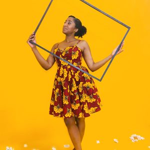 ROBE WAX -ANGY « FLEURS DE MARIAGE ROUGE »
