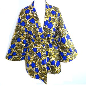 kimono wax – Bleu fleurie