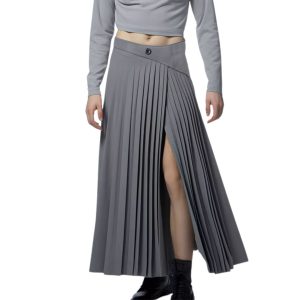 Jupe Homme au Design Plissé et Fendu